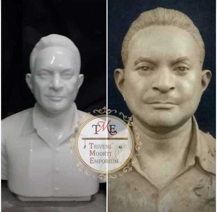 Marble human bust statue