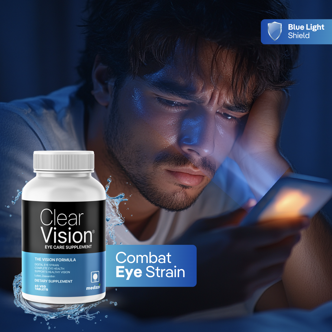 Medzzi Clear Vision Eye Care Tablets- Eye Health+ Supplement for Improving Vision and Digital Strain