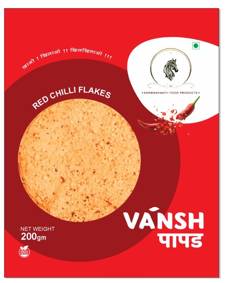 Red chilli flakes papad