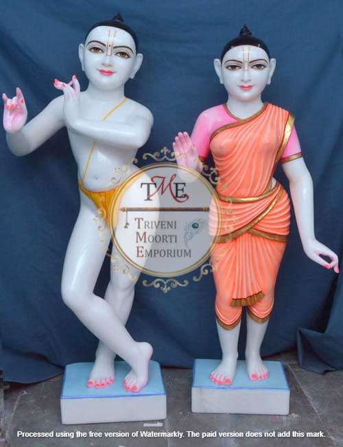 Iskcon Radha krishna marble statue