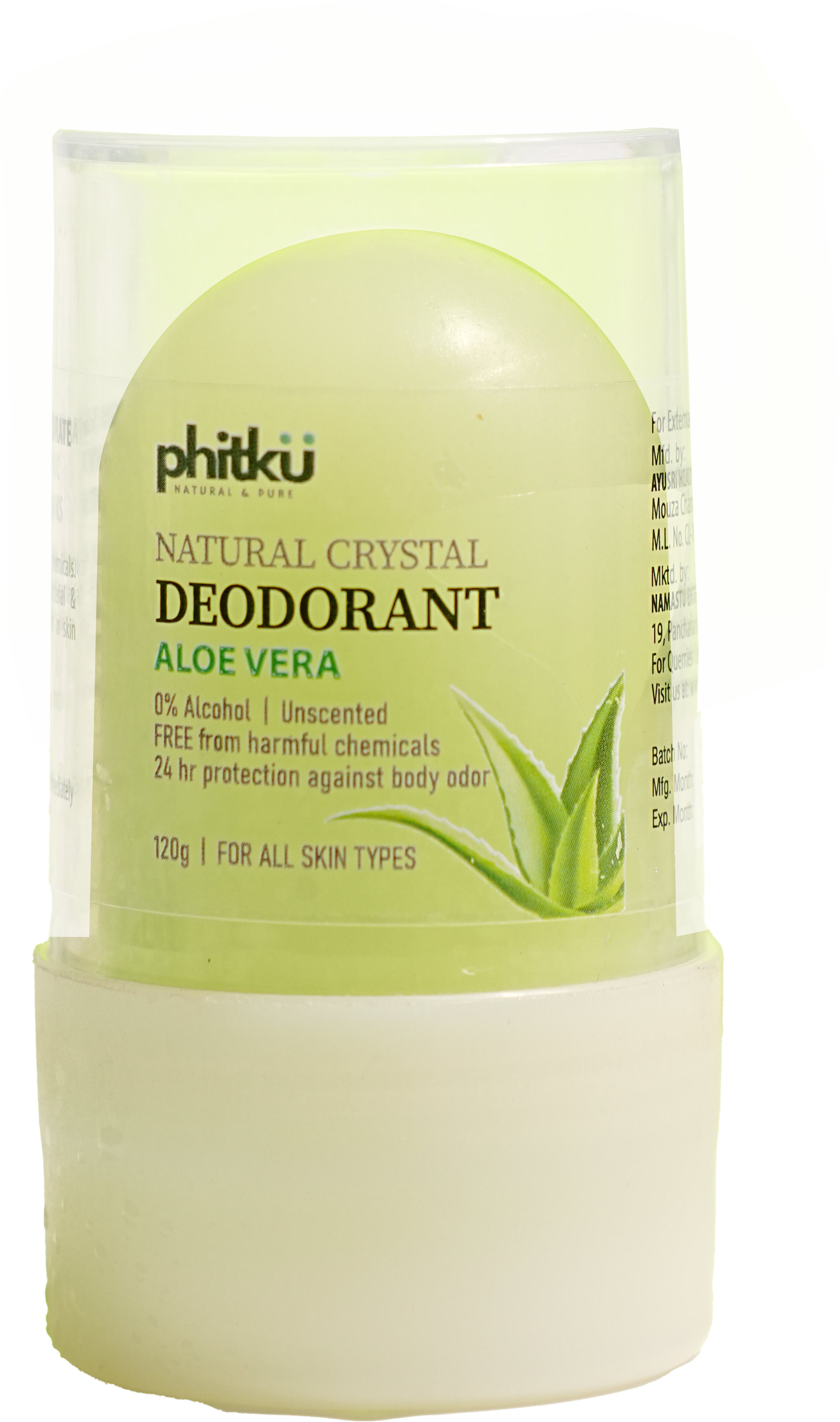 Alum Infused Crystal Roll-On Stick - Aloevera