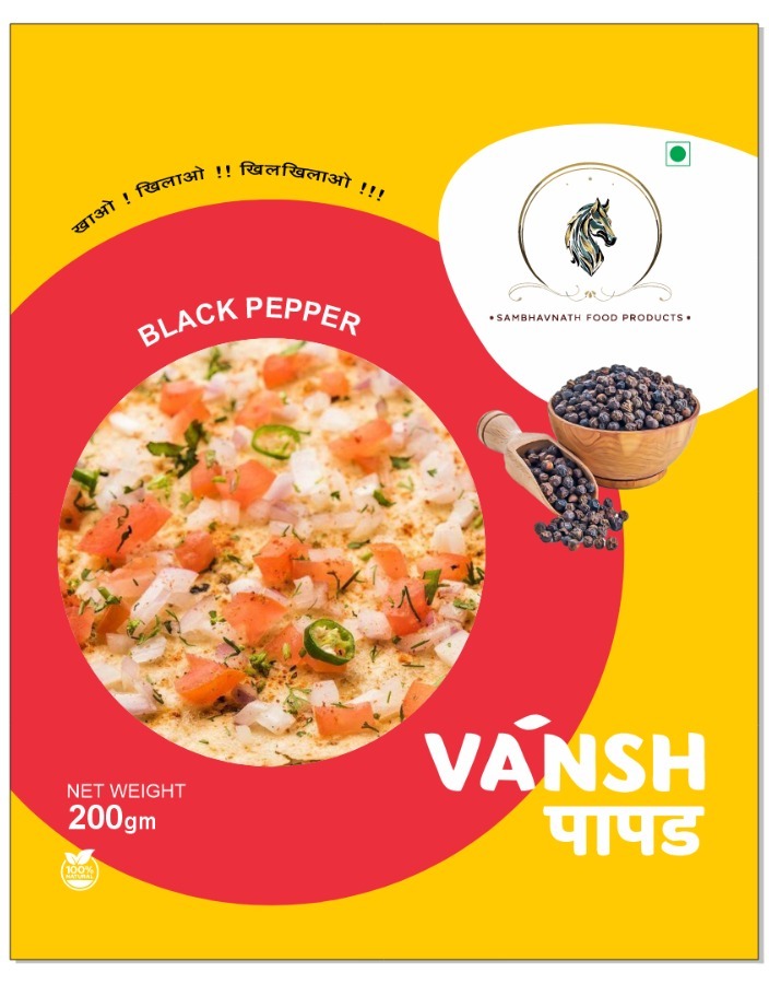 Black pepper papad