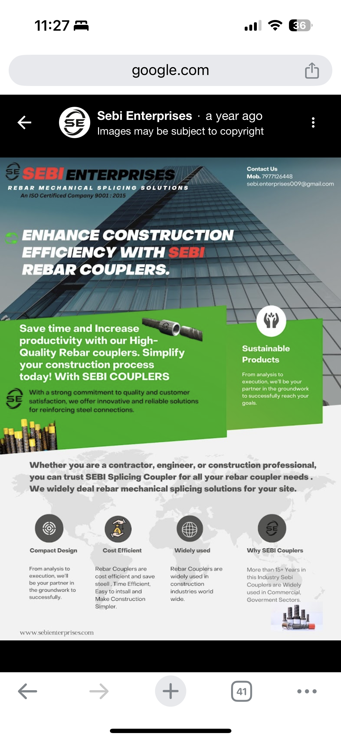 Ons site rebar threading