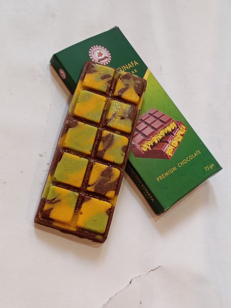 Pistachio Kunafa chocolate Bar 72 gms