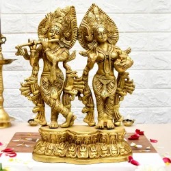 Brass Radha Krishna Statue