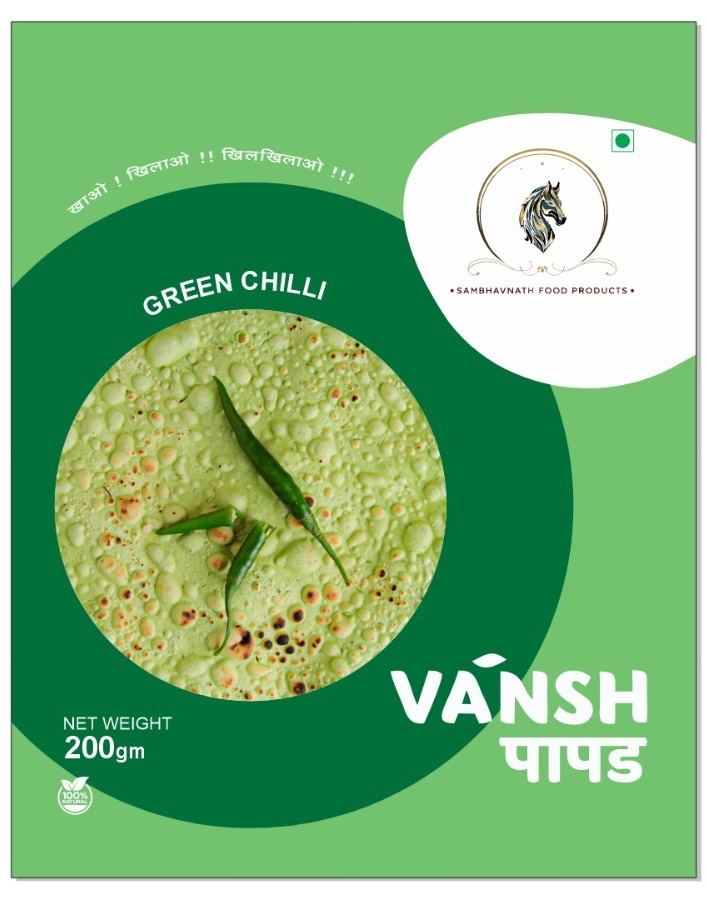 Green chilli papad